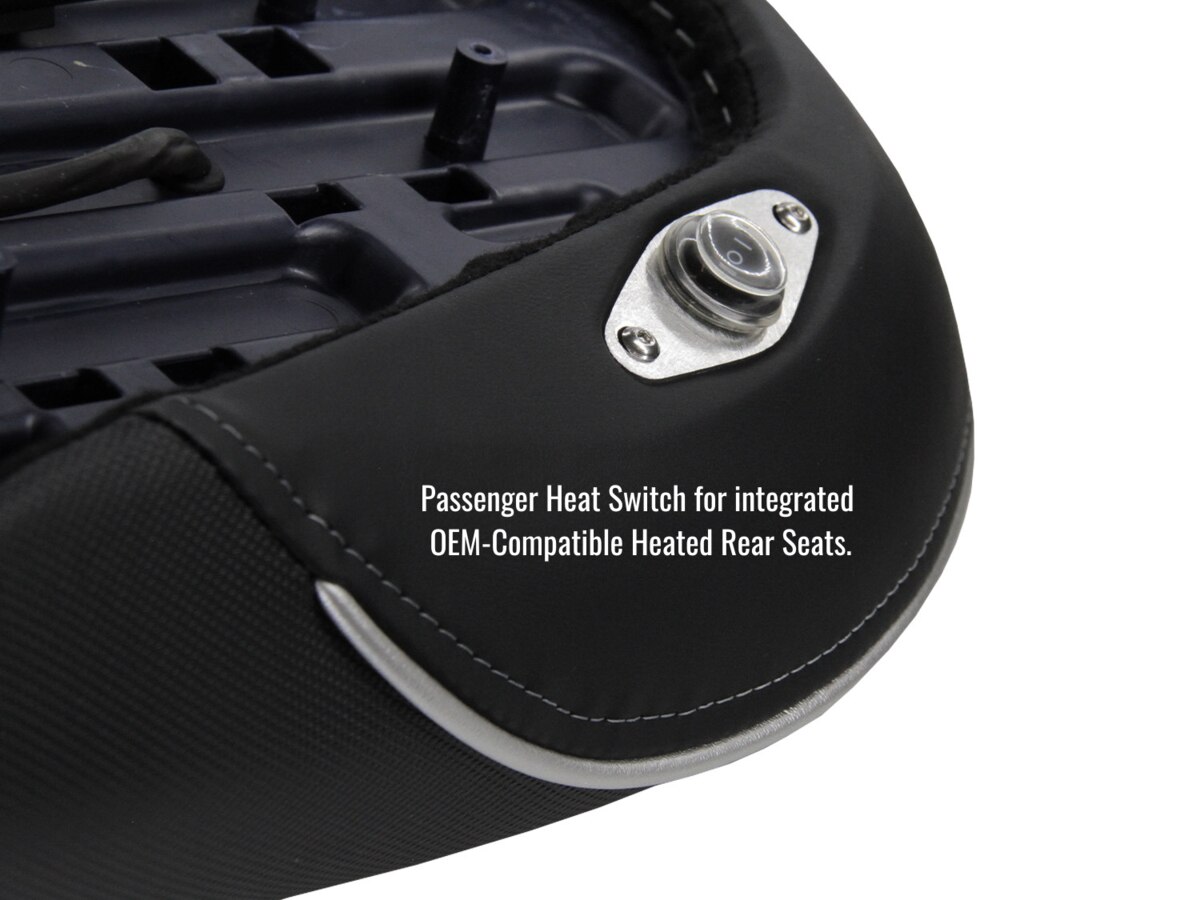 Sargent's World Sport Aftermarket Motorcycle Seat for the 2024+ BMW R1300 GS rear seat with passenger switch.